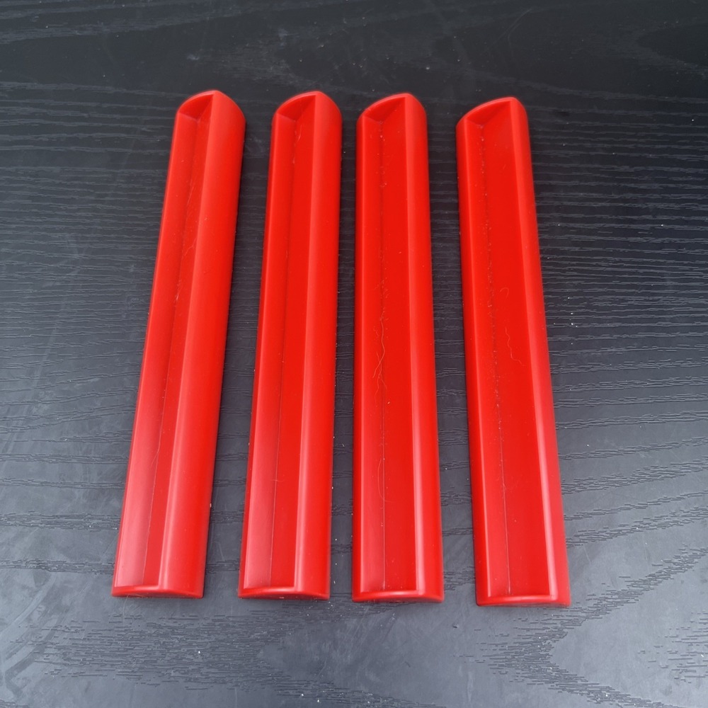 Red Scrabble Tile Racks Set of 4 Plastic Letter Holders 6.5" Replacements